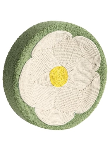 Soft Dog Bed Mat Flower Shaped Sisal Cat Bed Cosy Sleeping Bed Round Bed Anti-Slip Pet Sleeping Bed for Small Medium Dog Cat Kitten (Green, One size)