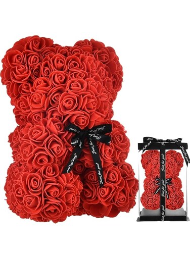 UKR Rose Bear Valentine Day Gift For Women Day Mother Day Gift Flowers Teddy Bear Present Teacher Present