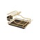 Sleek aluminum dish rack with drain tray, holds dishes and utensils, keeps counters dry and tidy.