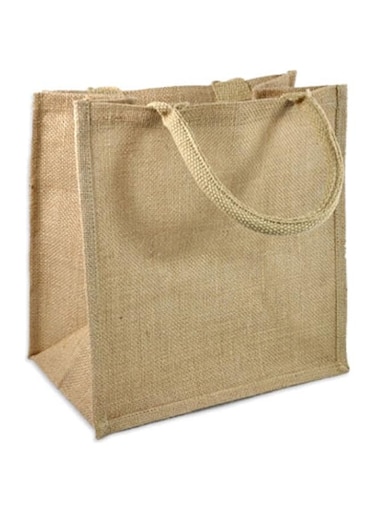 Natural Burlap Tote Bags Reusable Jute Bags with Full Gusset (Pack of 6)