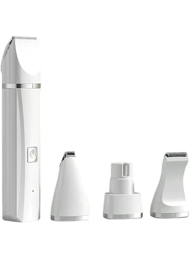 Beauenty Dog Grooming Kit Clippers, Low Noise, Electric Quiet, Rechargeable, Cordless, Pet Hair Thick Coats Clippers Trimmers Set, Suitable for Dogs, Cats, and Other Pets (White)