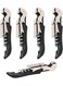 4 Packs Professional Waiter Corkscrew Wine Openers, Heavy Duty Stainless Steel Folding Wine Key for Bartenders, Sommeliers, Restaurants &amp; Home Use (Black)