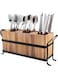 LUCKY-D Utensil Holder for Party - Silverware Caddy with Three Compartments, Detachable, Portable Handle, Stylish Cutlery Holder for Countertop and Outdoor Use
