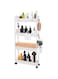 Rolling Storage Cart with Wheels,4 Tier Slim Rolling Storage Cart with 2 Hanging Cups, Mobile Shelving Unit，Bathroom Storage Organizer for Kitchen, Bedroom, Office,Laundry (White Narrow （4.9&lsquo;&rsquo;）)