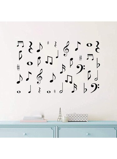 BPA&reg; Music Wall Decal Quote Musical Note Wall Decals Music Sign Letter Wall Stickers Quote Removable Vinyl for Kid Baby Nursery Classroom DIY Decoration Home Decor,Black