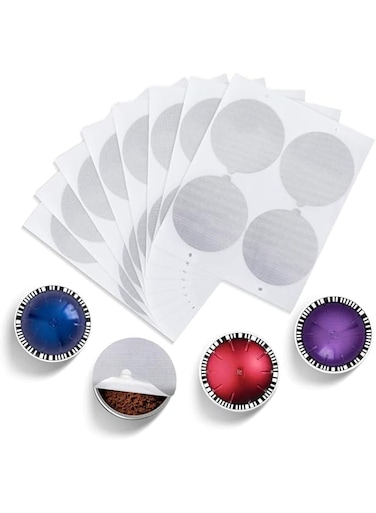 SANNOBEL Aluminum Foil Seals, 100 PCS Self-Adhisive Aluminum Foil Seals Lid Compatible with Nespresso Vertuoline Coffee Capsules Aluminum Foil Seals Kit Compatible with Capsules