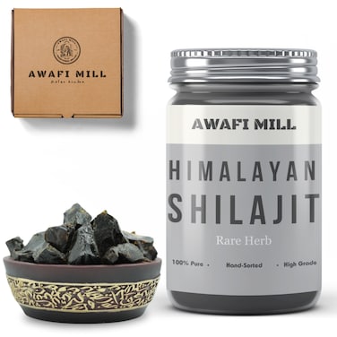 Awafi Mill Himalayan Shilajit - Authentic Resin for Natural Wellness and Vitality (Pack of 50 Gram)