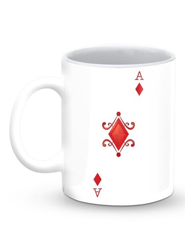 Premium Ace Of Diamonds Designer Mug White/Red