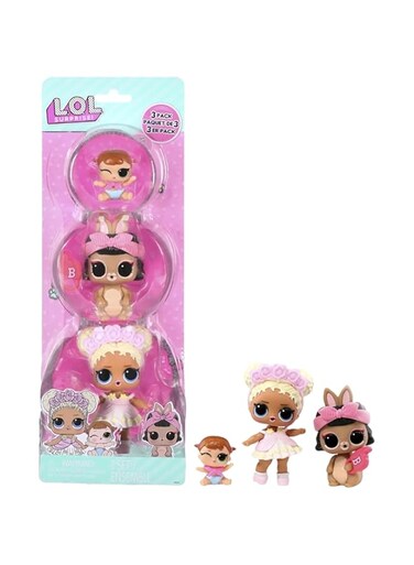 LOL Surprise Pack of 3 Dolls Flower Child + Short Stop Hop + Lil Majorette Collectible Stylish Toy, Gift For Kids,Doll For Girls Age 3 +