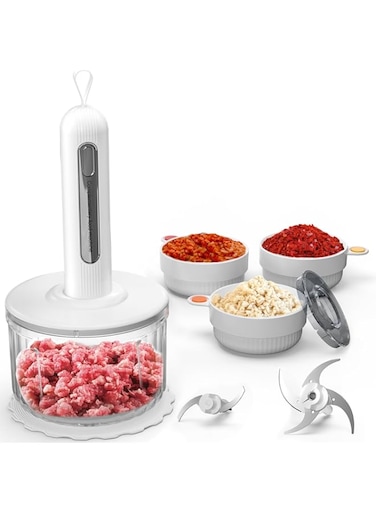 Hoteon food processors meat hand chopper blender electric manual for kitchen meat mincer black decker Chopper for Kitchen Use, Electric Vegetable Chopper Machine with 4 Food Grade Bowls
