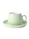 Round Handle Glaze Craft Cup &amp; Saucer Green 125ml