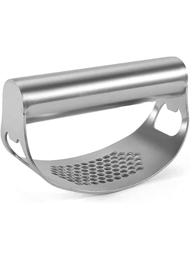 ELECDON Garlic Press Rocker, ELECDON 304 Stainless Steel Garlic Mincer Crusher Professional Kitchen Gadgets Two in One Garlic Chopper with Ergonomic Handle, Garlic Crusher Extracts More Garlic Paste