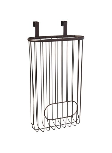 Spectrum Diversified Ashley Over-The-Cabinet Dispenser Plastic Holder for Kitchen Storage &amp; Organization, Under Sink Organizer for Recycling Grocery Bags, Bronze