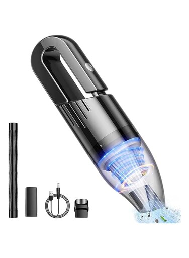 SYOSI Mini Protable Car Vacuum Cordless, Handheld Vacuum for Quick Cleaning, Hand Held Vacuuming, Dust Buster Cordless Rechargeable for Car Home and Office