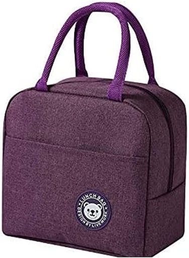 Lunch bag,Lunch box bag with Insulated Material for Women, Man, Office, School, College , Beach, Picnic, Fishing, Hiking Travel, Cooler Tote Bag ( Purple )