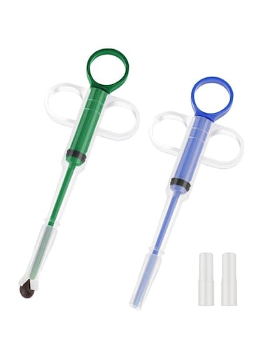 2 Pieces Pill Popper for Cats, Pet Pill Shooter Pill Poppers for Dogs Cat Pill Popper Dog Pill Shooter Pet Pill Dispenser Feeding Tool for Dogs Cats Small Animals (Blue, Green)