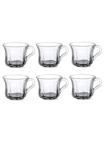 Glass Coffee and Tea Mug, 172ml, Crystal Clear, Heat-Resistant 6pcs set
