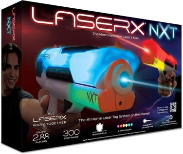 مسدسات ليزر إكس ليزر إكس ألترا نكست تعمل بالبطارية، نظام متطور للعب التفاعلي، يتضمن مسدسين عاليي التقنية، ألعاب، متوافق مع جميع الأنظمة