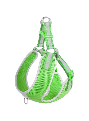 Fida Reflective TQ Adjustable Dog Harness, Lightweight Soft Mesh Medium Green