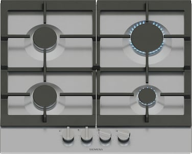 Siemens iQ500 Built-In Gas Hob, 60cm, 4 Burner, Cast Iron Supports, Stainless Steel, German Engineering