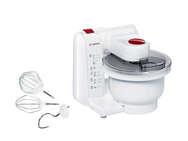 Bosch, 3.9L, Kitchen Machine, 600W, 4 Speeds, Dishwasher-Safe Accessories, Cable Storage &ndash; MUMP1000GB White