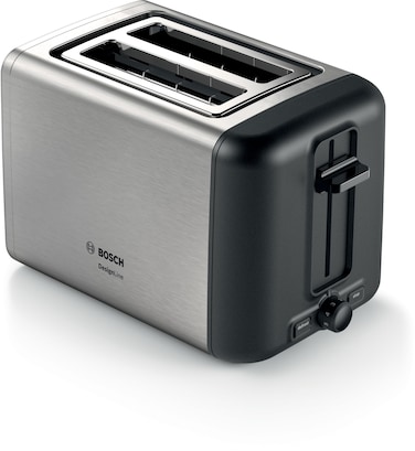 Bosch DesignLine Stainless Steel Toaster, Two Slice - Silver, TAT3P420GB