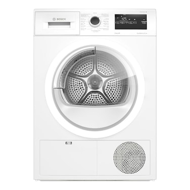 Bosch 8 kg Condenser Tumble Dryer, AutoDry &amp; QuickDry 40‑min, WrinkleBlock &ndash; WTN86201GC White