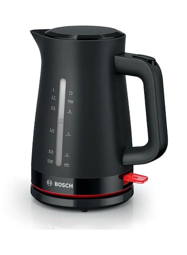 Bosch, 1.7L, Electric Kettle, Triple Safety, Fast Boil, Limescale Filter, One-Hand Lid &ndash; TWK3M123GB Black