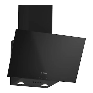 Bosch 60cm Cooker Hood, 360m&sup3;/h Extraction, Silent LED Glass Design - DWK63PJ60M Black