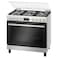 Bosch Series 6 Gas Cooker, 90x60cm, 5 Burners, 147L XXL Cavity, Rotisserie - HGX5H8W51M Stainless Steel