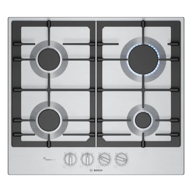 Bosch, 60cm, Gas Hob, FlameSelect &amp; 4 Burners, Precise 9-Level Control - PCP6A5I90M Stainless Steel