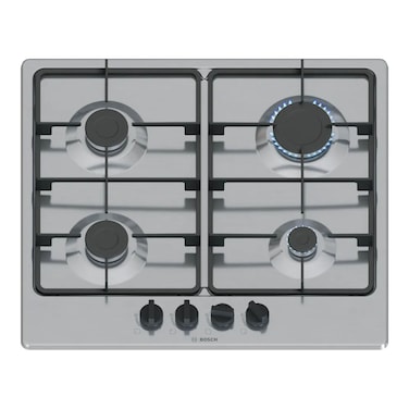 Bosch, 60 cm, Gas Hob, 4 Burners Flame Safety Stainless Steel, Powerful Cooking &ndash; PGP6B5K60L Silver