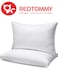 2 Pieces Soft Cotton Hotel Pillow Double White Piping Microfiber 50x70cm Made in Uae