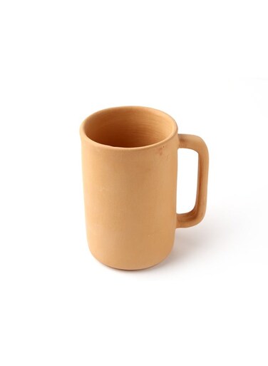 Handcrafted Terracotta Clay Mug (500 ml)   Large Earthen Cup for Tea, Coffee, Kadha &amp; Herbal Drinks   Natural Unglazed, Eco-Friendly
