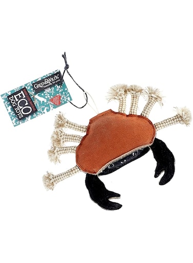 All-Green Green&amp;Wilds Carlos the Crab Eco Toy for Dogs 15.24cm