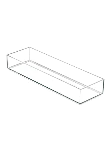 Acrylic Drawer Organizer, Storage Container For Silverware, Utensils, Kitchen Gadgets In Pantry, Cabinets, Countertops, 4" X 12" 2" - Clear