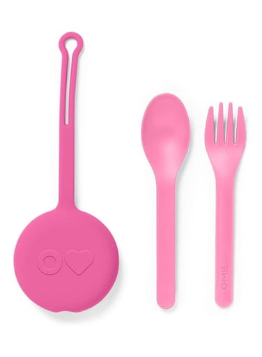 OmiePod &amp; Utensil Set Bubble Pink
