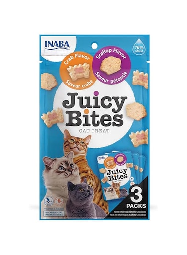 Inaba Juicy Bites Scallop &amp; Crab Flavor 33,9g /3 Pouches Per Pack