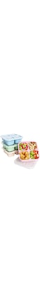 Bento snack box 4 pcs with compartments reusable, kids adult meal prep lunch containers, stackable food storage containers for school, picnic, work, etc.