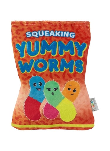 Outward Hound Snack Bag Yummy Worms Puzzle Squeaky Dog Toys