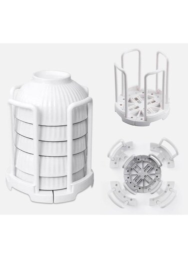 Retractable Bowl Rack, Multipurpose Kitchen Organizer and Dish Drying Stand, Bowl Holder (White)