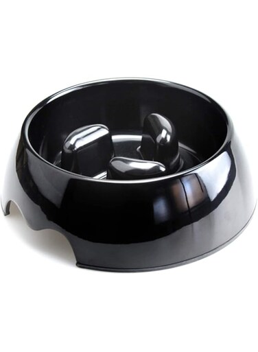 Nutrapet Melamine slow-feeding Bowl, Black Small: 14/4.5 cms ml/oz