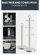 Mug Tree and Towel Pole - GCS63083UK-CR/ Holds 6 Mugs, Carbon Steel Body with Nonslip Base/ Perfect for keeping Paper Towels, Kitchen Rolls for Cooking and Cleaning