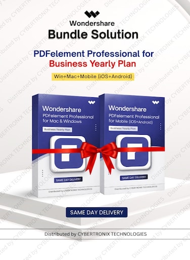حزمة حلول Wondershare: PDFelement Professional للأعمال، رخصة رقمية لمدة عام واحد لأنظمة ويندوز وماك والهواتف المحمولة (iOS وأندرويد)