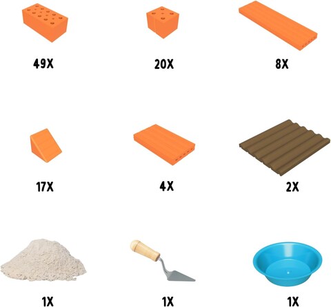 Teifoc Brick Construction Toy - TEI 1530 - Accessory Set Stone Building Kit - 6+ Years - 100pcs