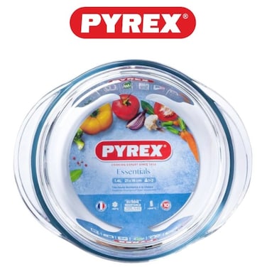 Pyrex Essential Casserole Round 1.4L - Durable Borosilicate Glass for Versatile Cooking and Serving