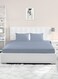 East Twin/Double Size Fitted Sheet   Soft 400TC Sateen Cotton Material   Sky Blue Color   1 Fitted Sheet 120 X 200 Cm With 40 Cm Deep Pocket  Suitable For Double Size Mattress