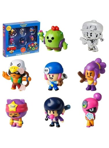 P.M.I. Brawl Stars Collectible Figures, 8 Brawl Stars Toys Out of 24 Collectibles in 1 Pack, 1 Rare Mystery Figure, Officially Licensed - Figurines, Party Supplies, Gift for Video Gamer, Display Toy