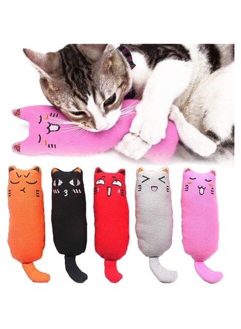 5 pcs Bite Resistant Catnip Toy for Cats,Catnip Filled Cartoon Mice Cat Teething Chew Toy