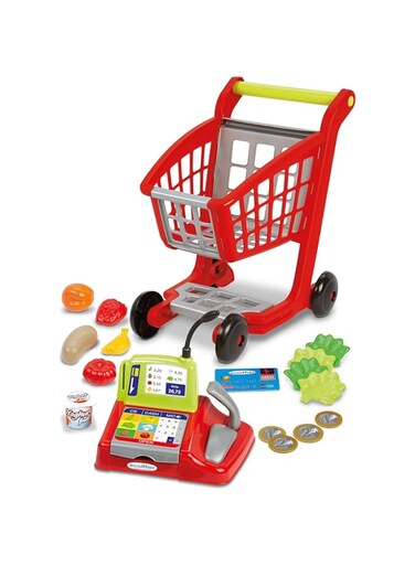 Ecoiffier Toys - 1219 - Supermarket Trolley for Children + Register + 100% Chef Accessories - From 18 Months - Made in France